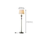 Lampadaire moderne en métal noir 63 avec étagère et éclairage LED