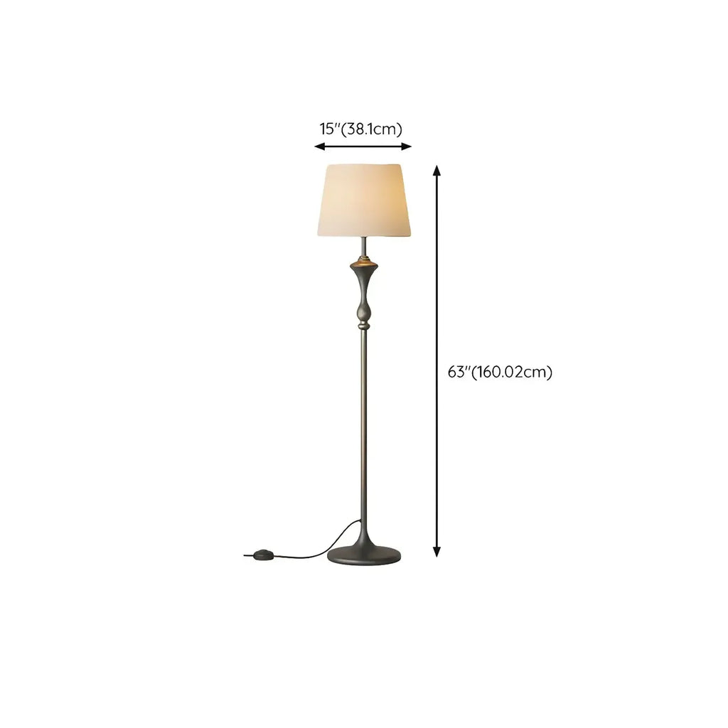 Lampadaire moderne en métal noir 63 avec étagère et éclairage LED