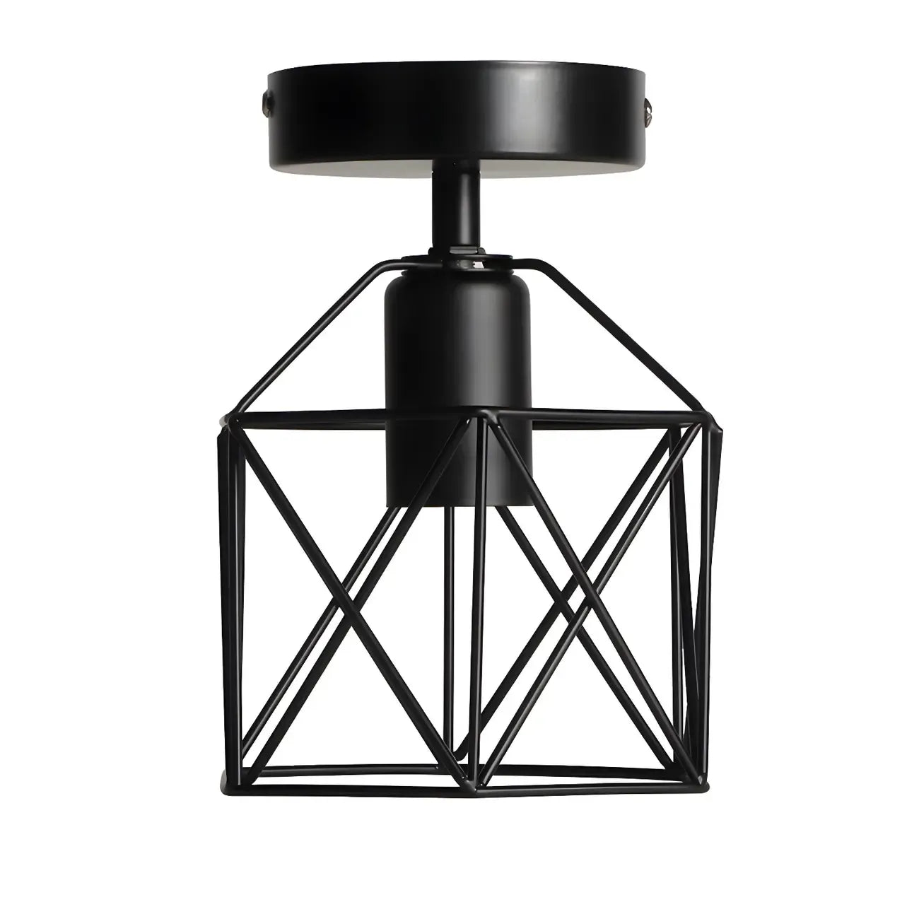 Plafonnier semi-encastré industriel noir à LED pour couloir