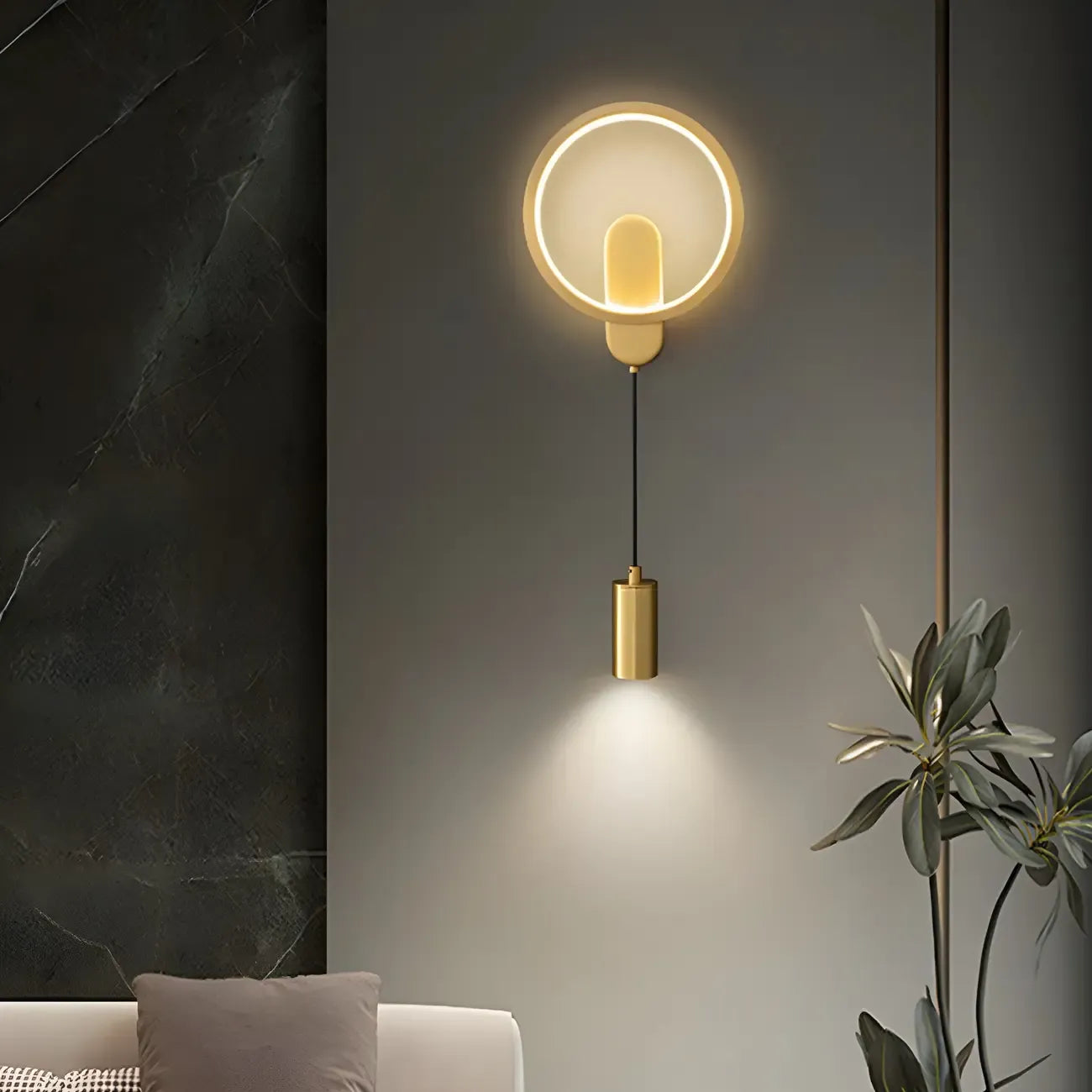 Applique murale moderne à 2 lumières LED avec variateur à 3 niveaux pour salon