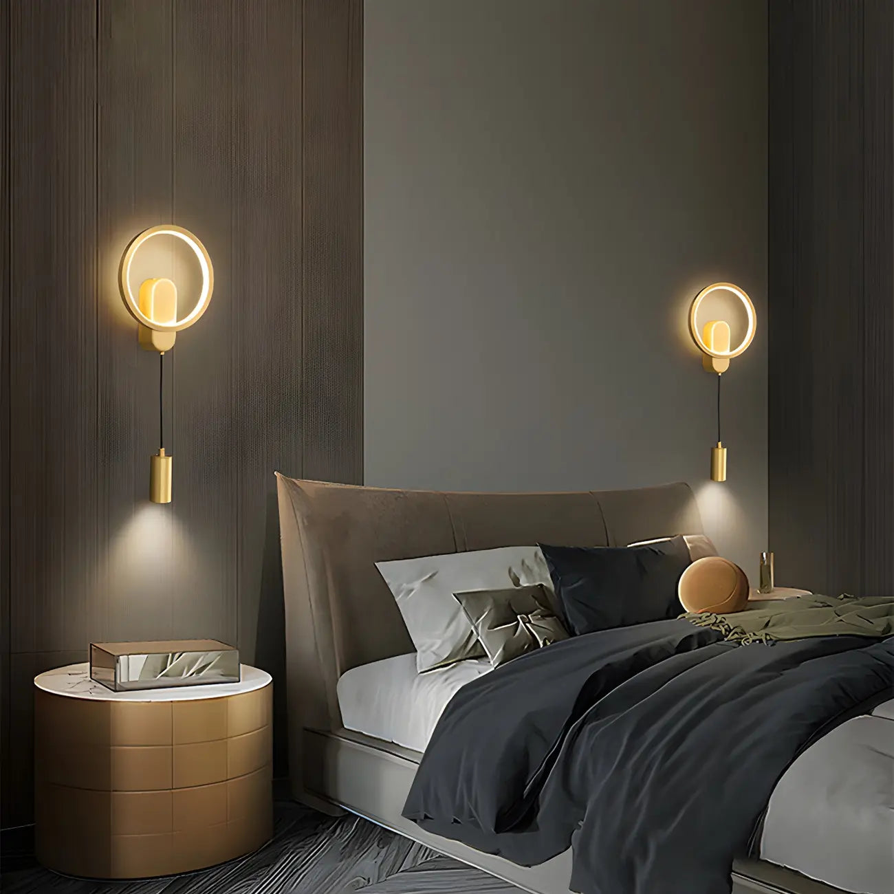 Applique murale moderne à 2 lumières LED avec variateur à 3 niveaux pour salon
