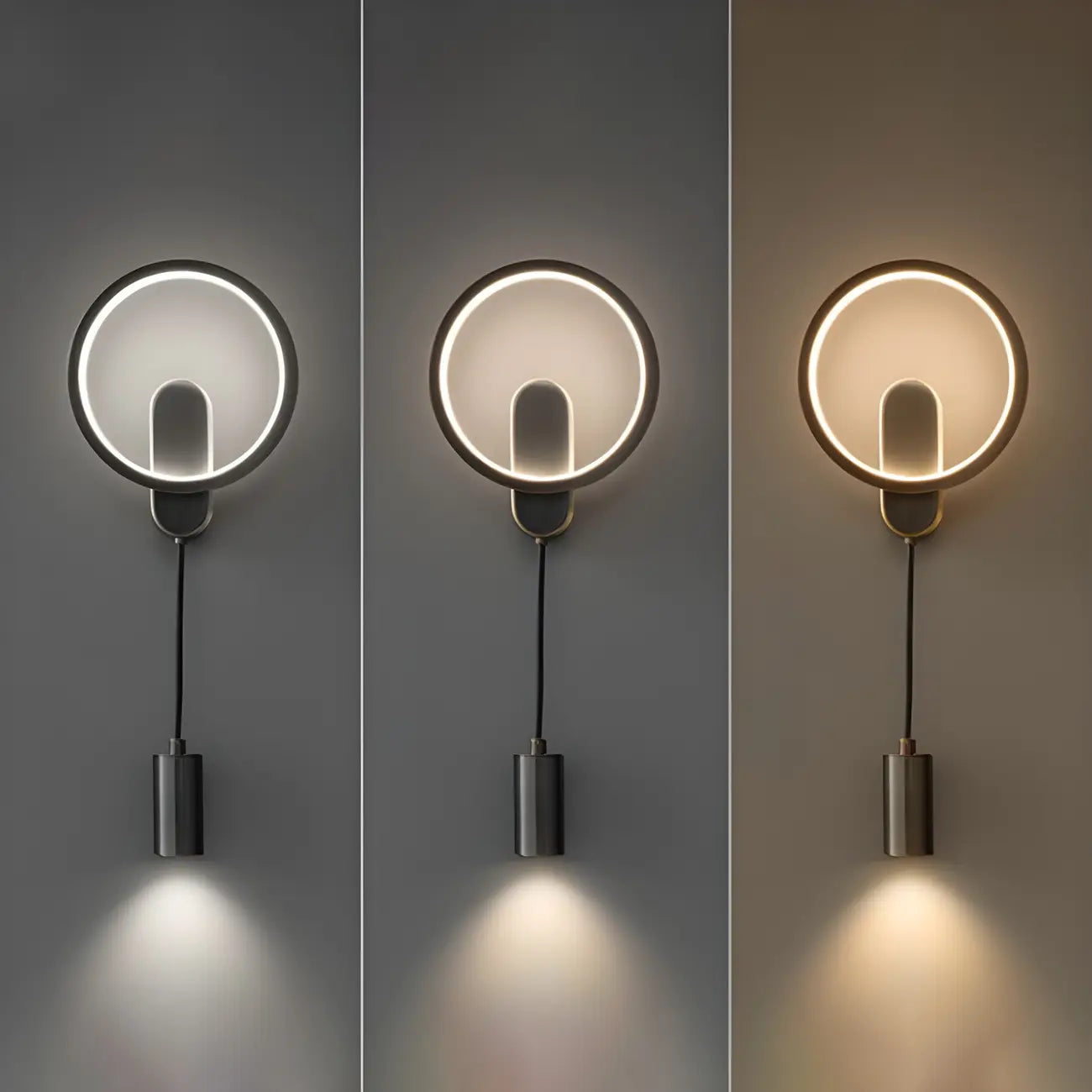 Applique murale moderne à 2 lumières LED avec variateur à 3 niveaux pour salon