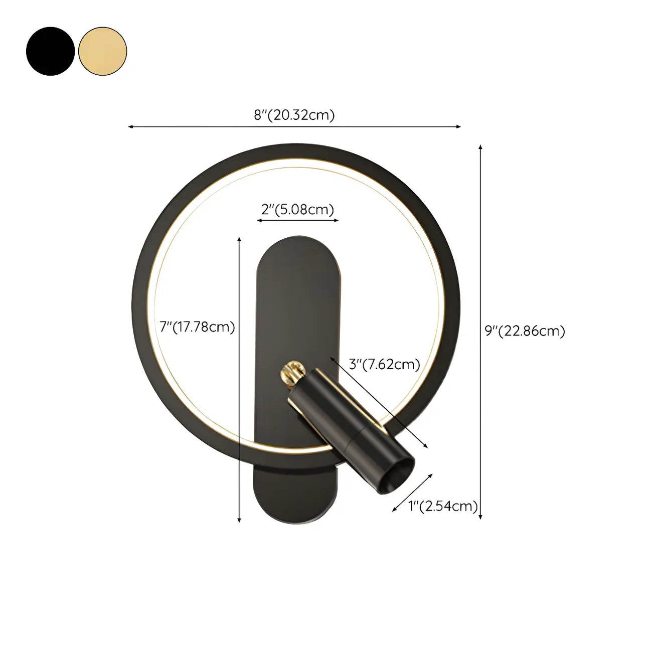 Applique murale moderne à 2 lumières LED avec variateur à 3 niveaux pour salon