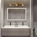 Applique murale élégante en métal doré avec abat-jour en cuivre pour salle de bain