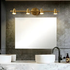 Applique murale élégante en métal doré avec abat-jour en cuivre pour salle de bain