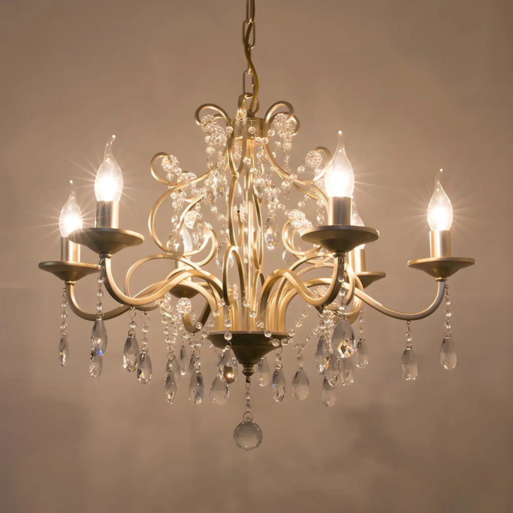 Lustre Candlebra en cristal champagne exquis