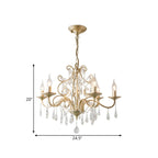 Lustre Candlebra en cristal champagne exquis