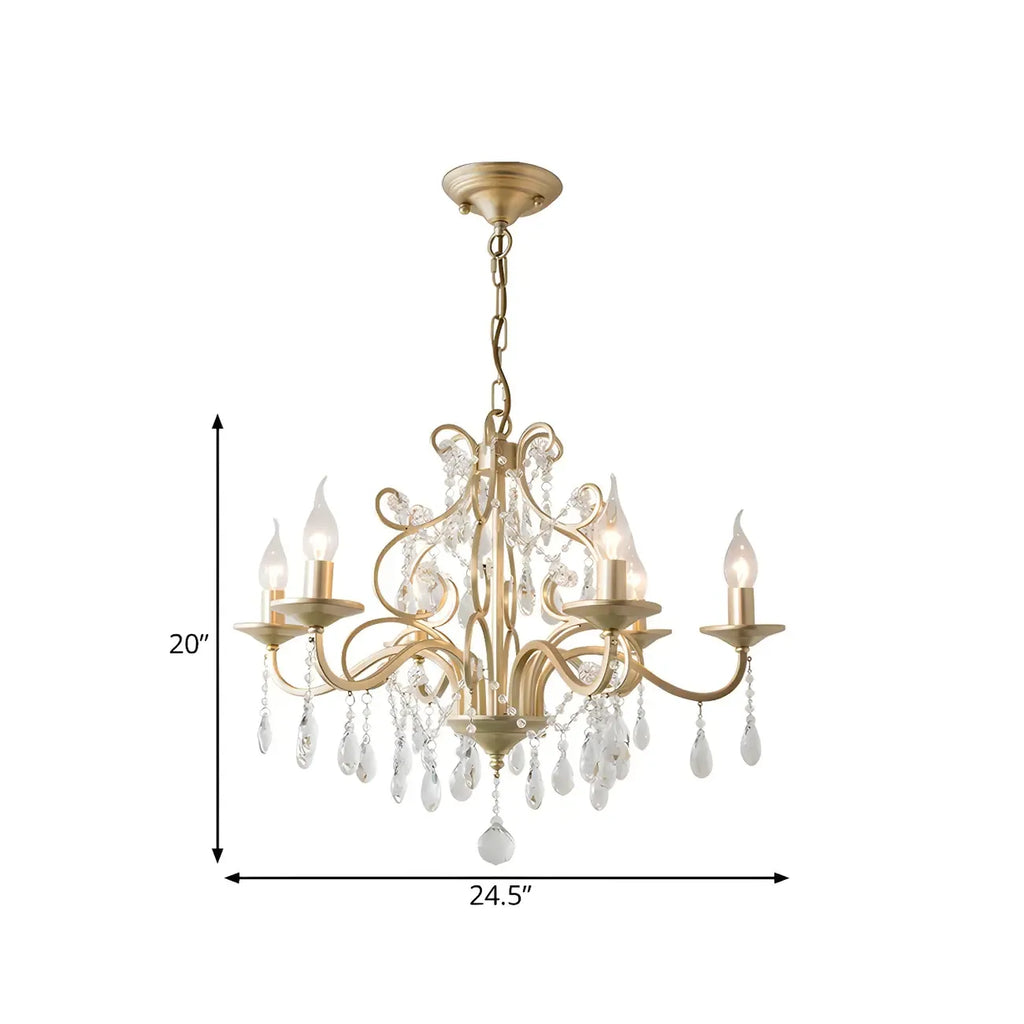 Lustre Candlebra en cristal champagne exquis