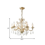 Lustre Candlebra en cristal champagne exquis