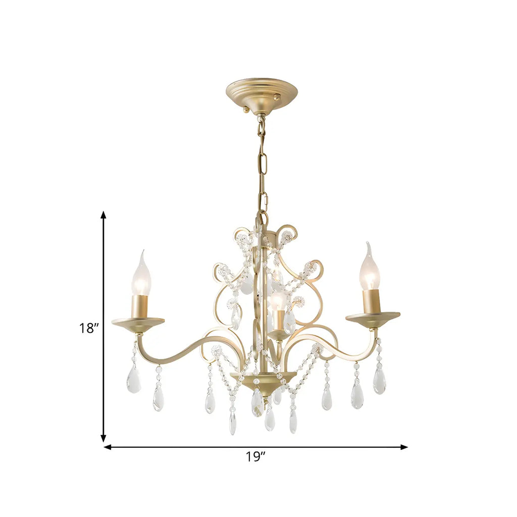 Lustre Candlebra en cristal champagne exquis