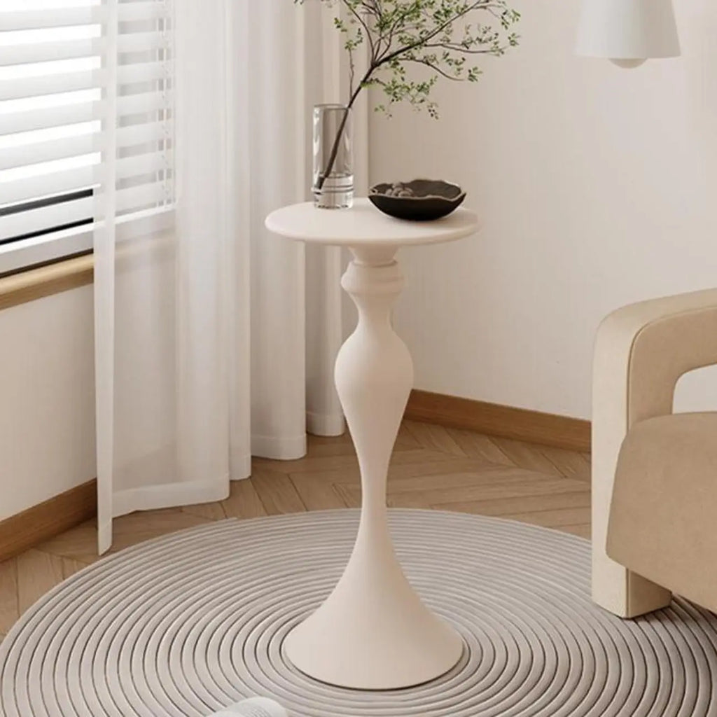 Table d'appoint ronde en métal résistant, petite, pour salon
