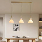 Lampada a sospensione a 3 luci, in vetro, moderna a cupola a campana, per isola cucina