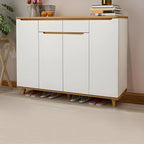 Armoire à chaussures d'entrée en bois massif blanc