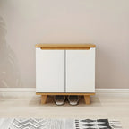 Armoire à chaussures d'entrée en bois massif blanc