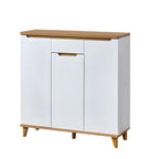 Armoire à chaussures d'entrée en bois massif blanc
