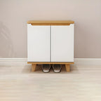 Armoire à chaussures d'entrée en bois massif blanc