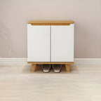 Armoire à chaussures d'entrée en bois massif blanc