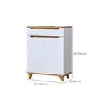 Armoire à chaussures d'entrée en bois massif blanc