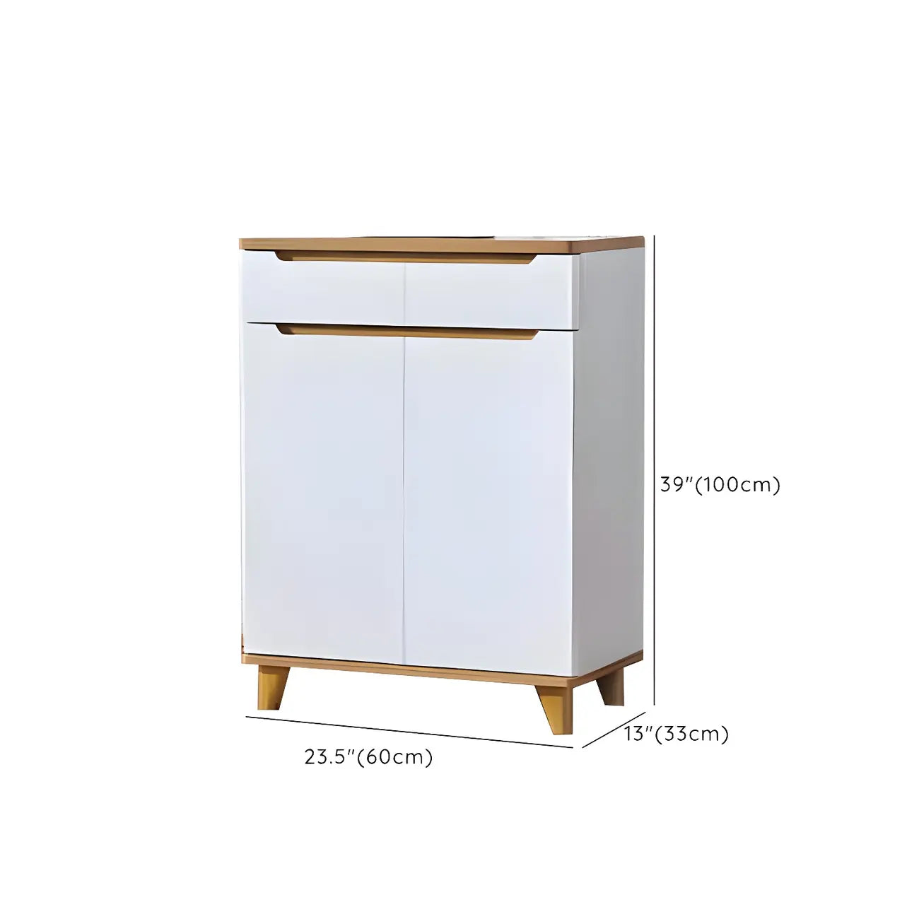 Armoire à chaussures d'entrée en bois massif blanc