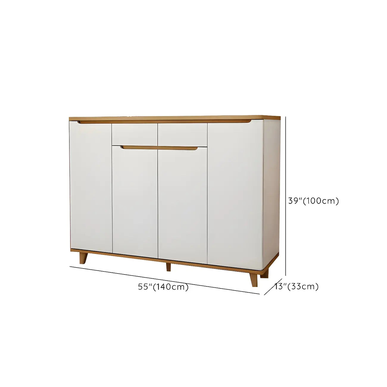 Armoire à chaussures d'entrée en bois massif blanc