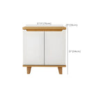 Armoire à chaussures d'entrée en bois massif blanc