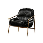 Fauteuil d'appoint moderne en cuir véritable du milieu du siècle