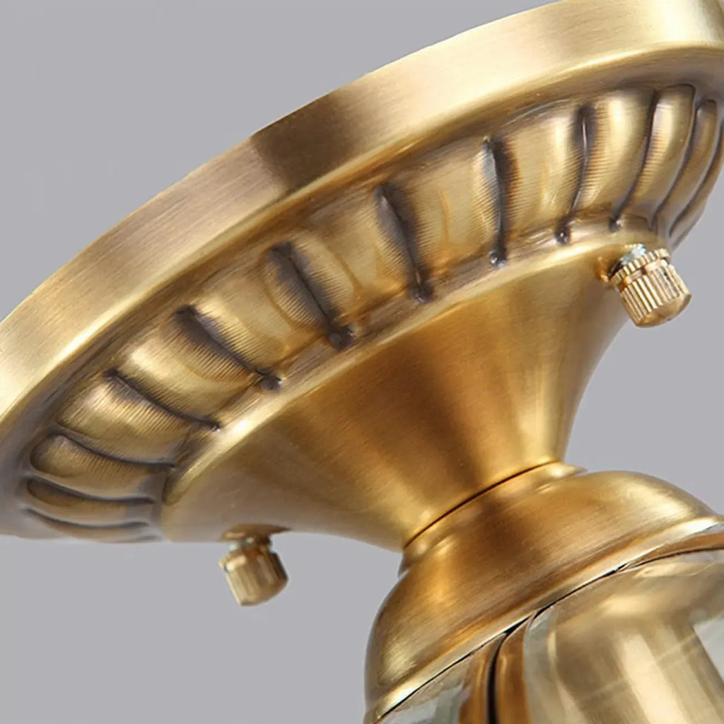 Plafonnier semi-encastré en verre de style colonial de 8,5 pouces pour salon