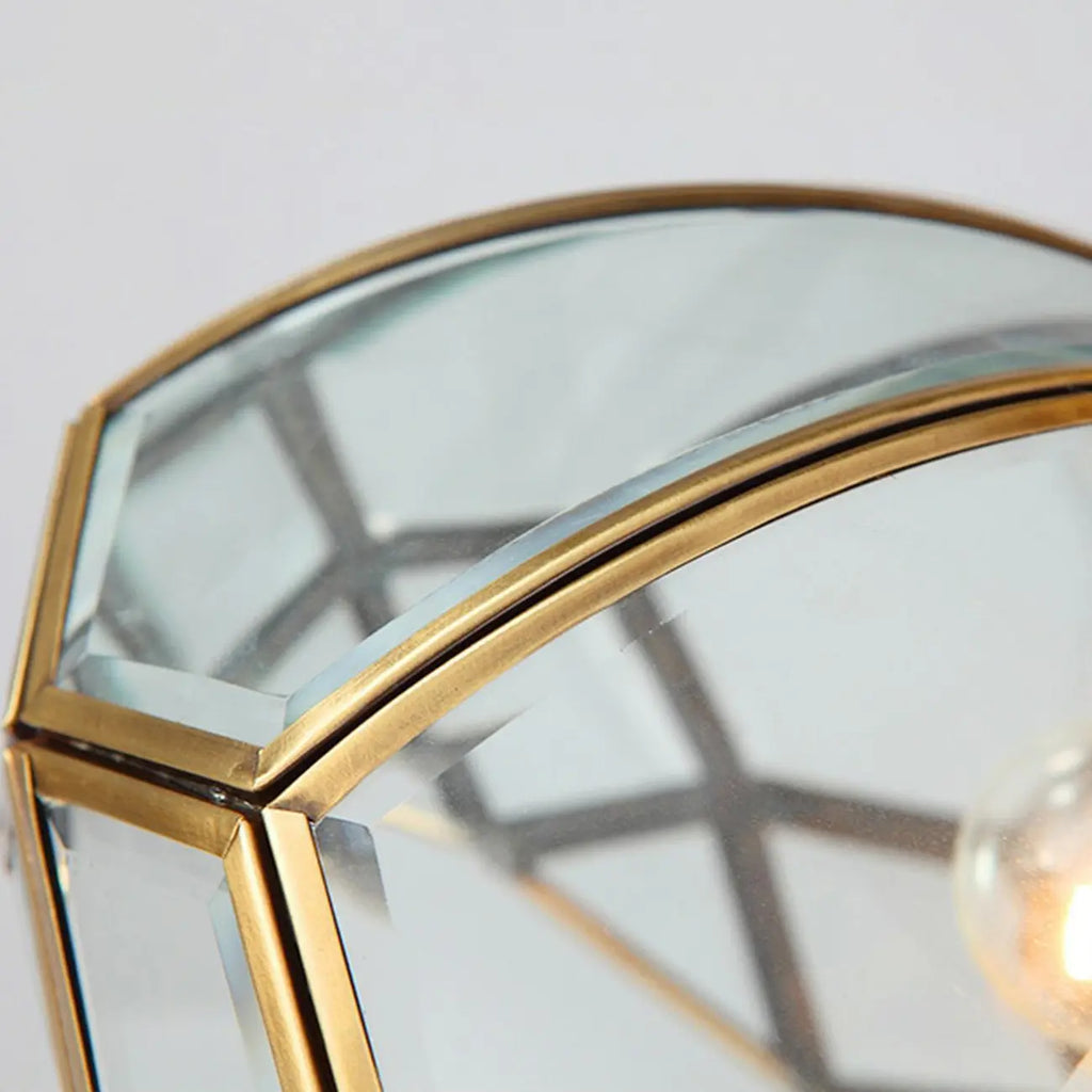 Plafonnier semi-encastré en verre de style colonial de 8,5 pouces pour salon