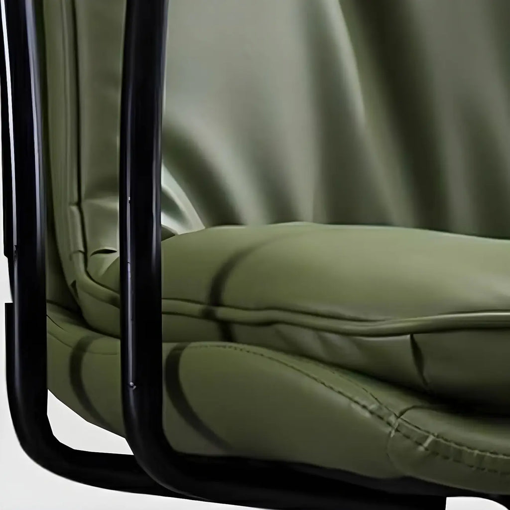 Fauteuil de bureau réglable en cuir capitonné avec base dorée