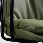 Fauteuil de bureau réglable en cuir capitonné avec base dorée