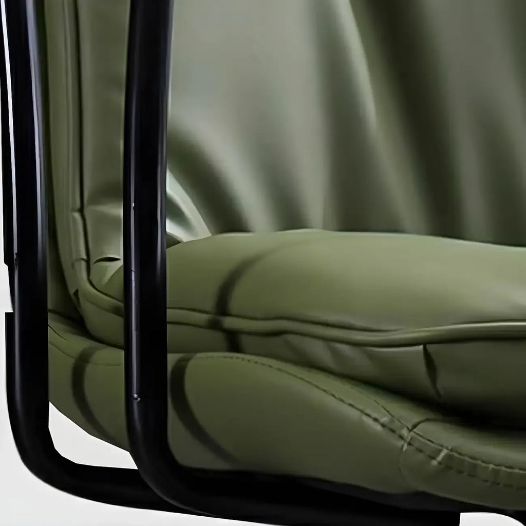 Fauteuil de bureau réglable en cuir capitonné avec base dorée