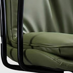 Fauteuil de bureau réglable en cuir capitonné avec base dorée