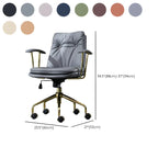 Fauteuil de bureau réglable en cuir capitonné avec base dorée