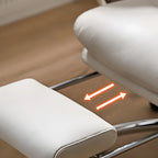 Chaise de bureau élégante à roulettes en cuir blanc