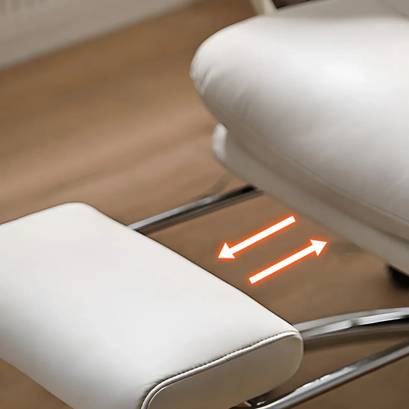Chaise de bureau élégante à roulettes en cuir blanc