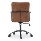 Chaise de bureau pivotante mi-haute en cuir véritable avec accoudoirs