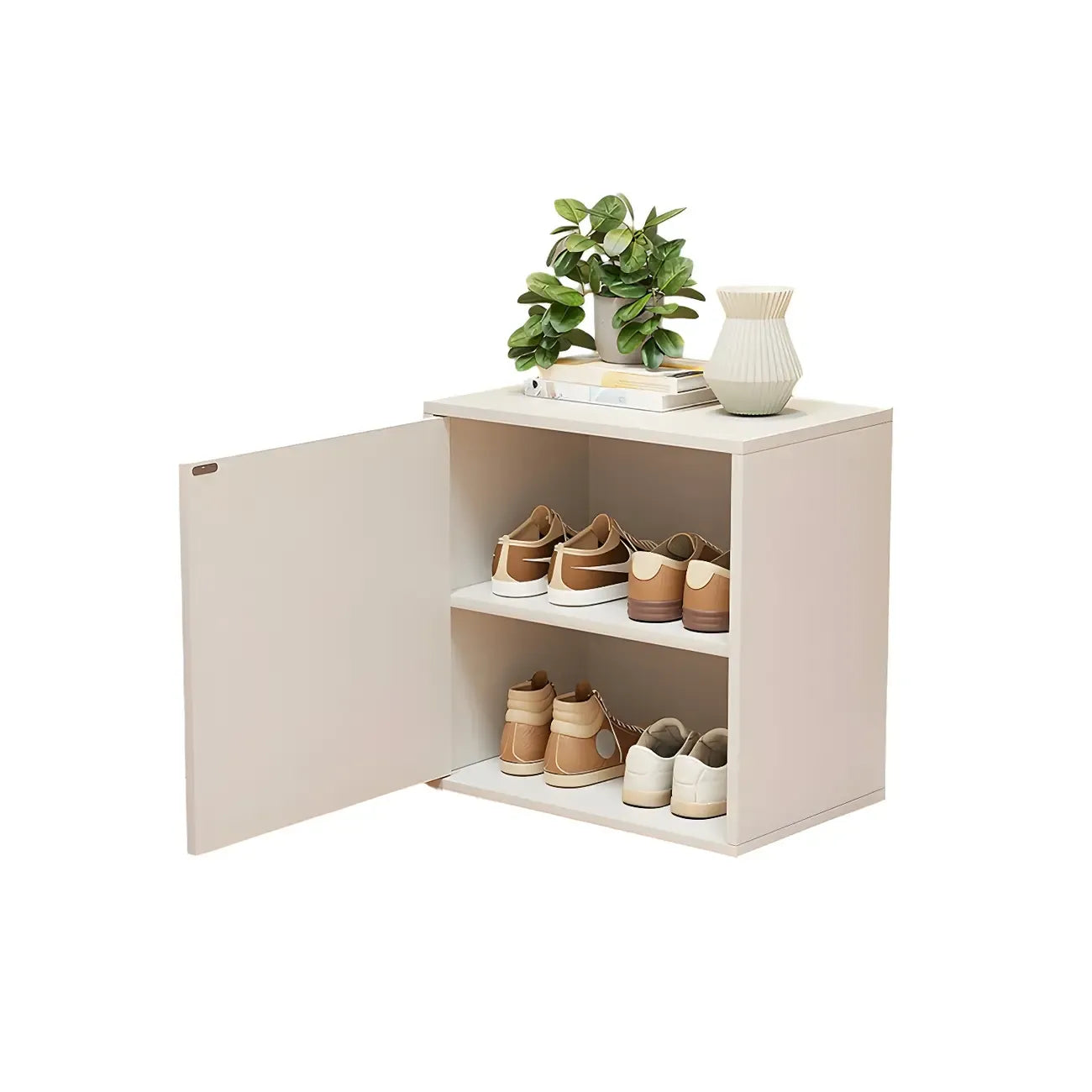 Meuble à chaussures haut blanc moderne avec étagères réglables