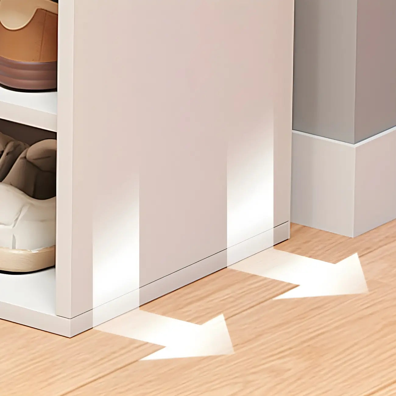 Meuble à chaussures haut blanc moderne avec étagères réglables