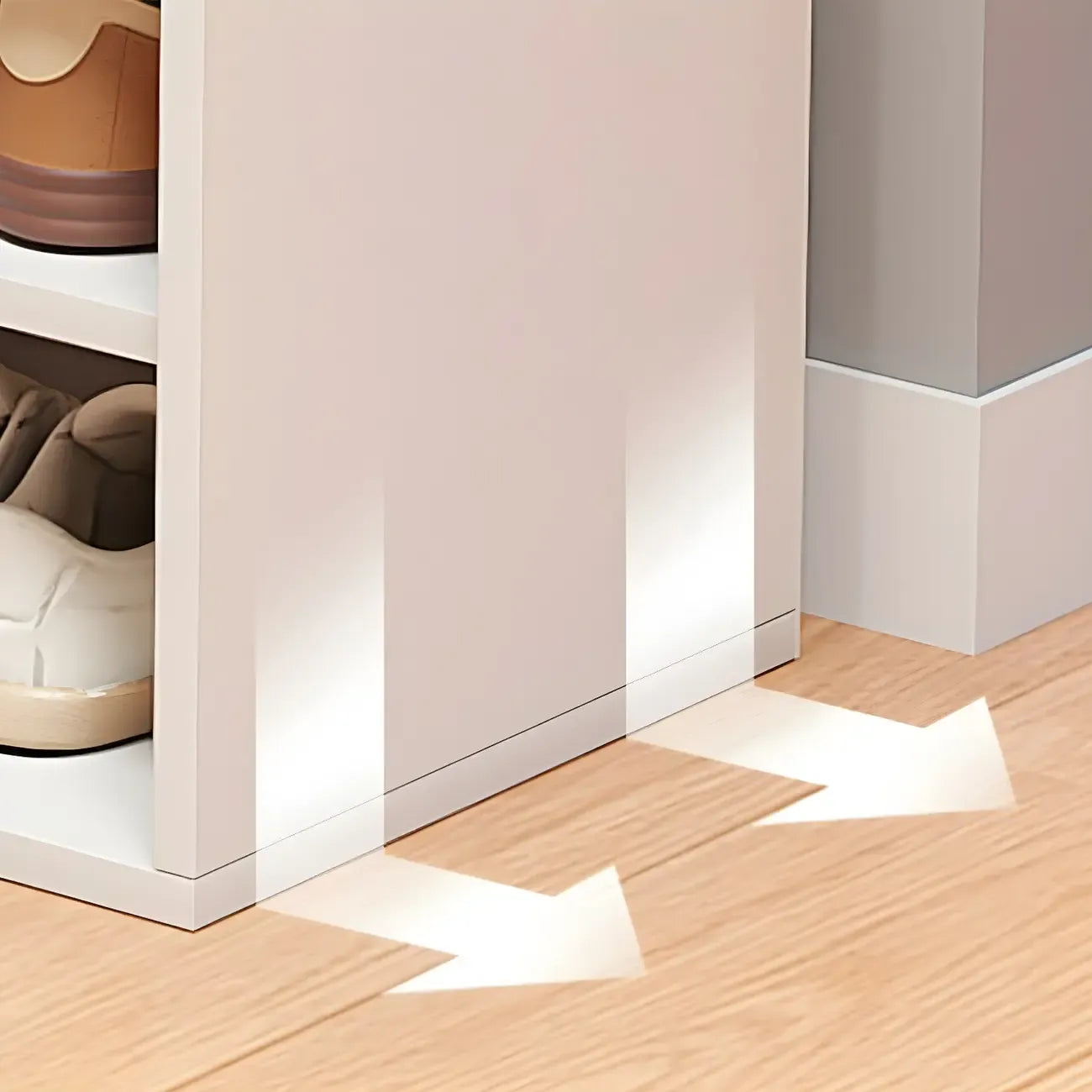 Meuble à chaussures haut blanc moderne avec étagères réglables
