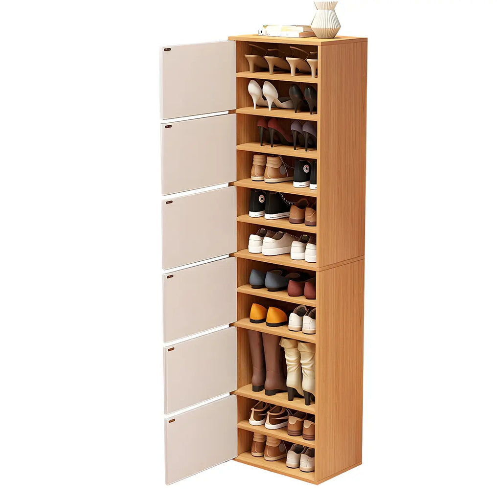 Meuble à chaussures haut blanc moderne avec étagères réglables