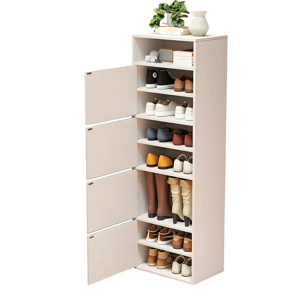 Meuble à chaussures haut blanc moderne avec étagères réglables