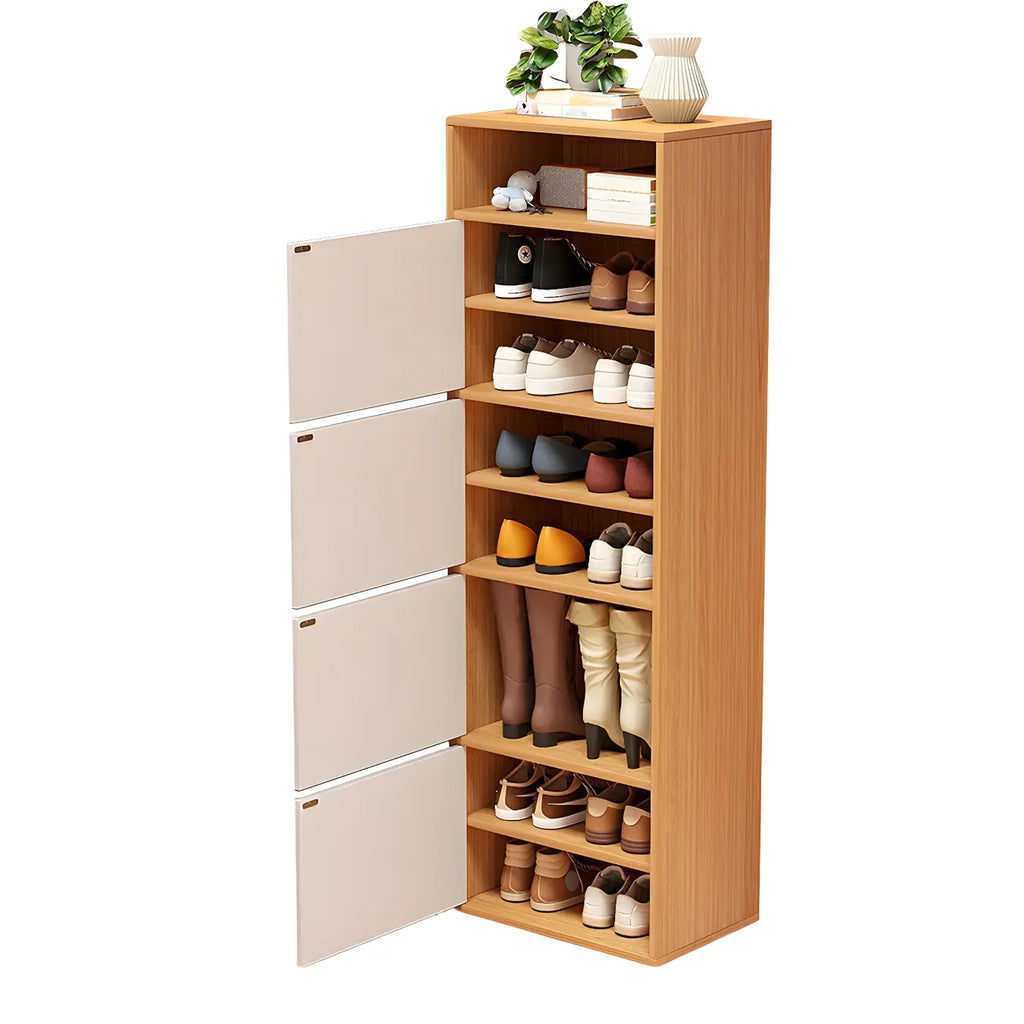 Meuble à chaussures haut blanc moderne avec étagères réglables