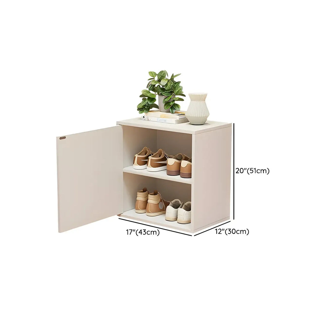 Meuble à chaussures haut blanc moderne avec étagères réglables