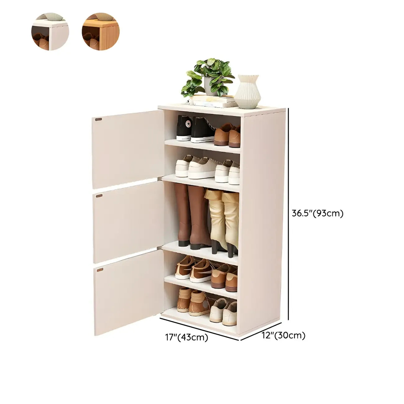 Meuble à chaussures haut blanc moderne avec étagères réglables