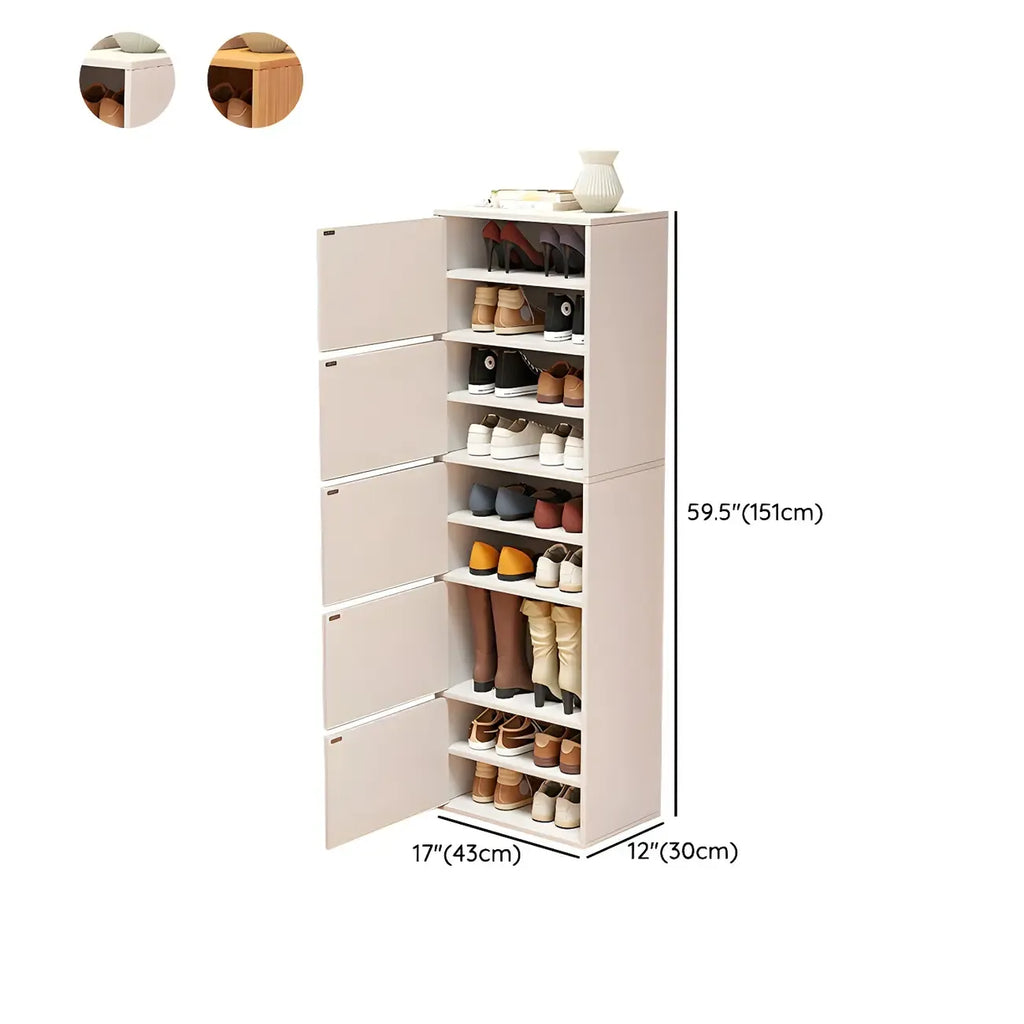 Meuble à chaussures haut blanc moderne avec étagères réglables