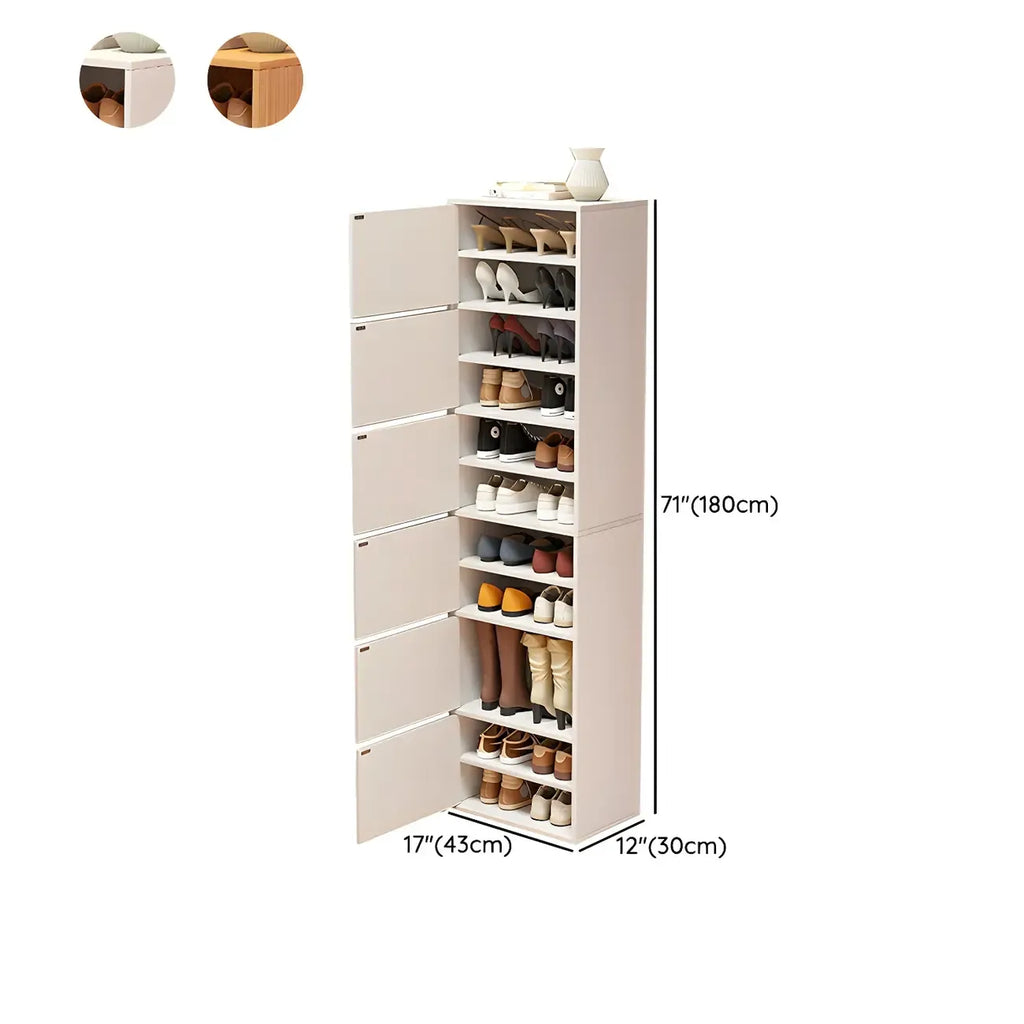 Meuble à chaussures haut blanc moderne avec étagères réglables