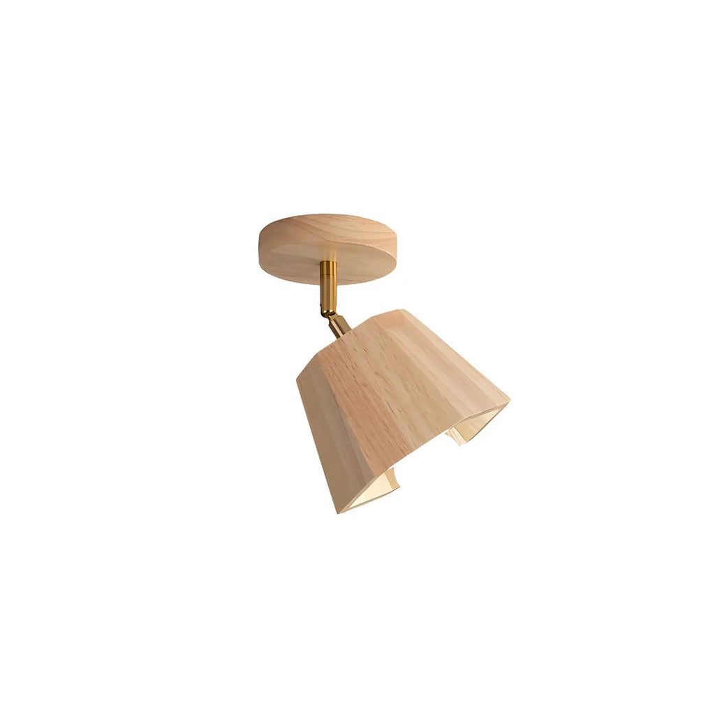 Plafoniera orientabile a 4 luci in legno di gomma naturale