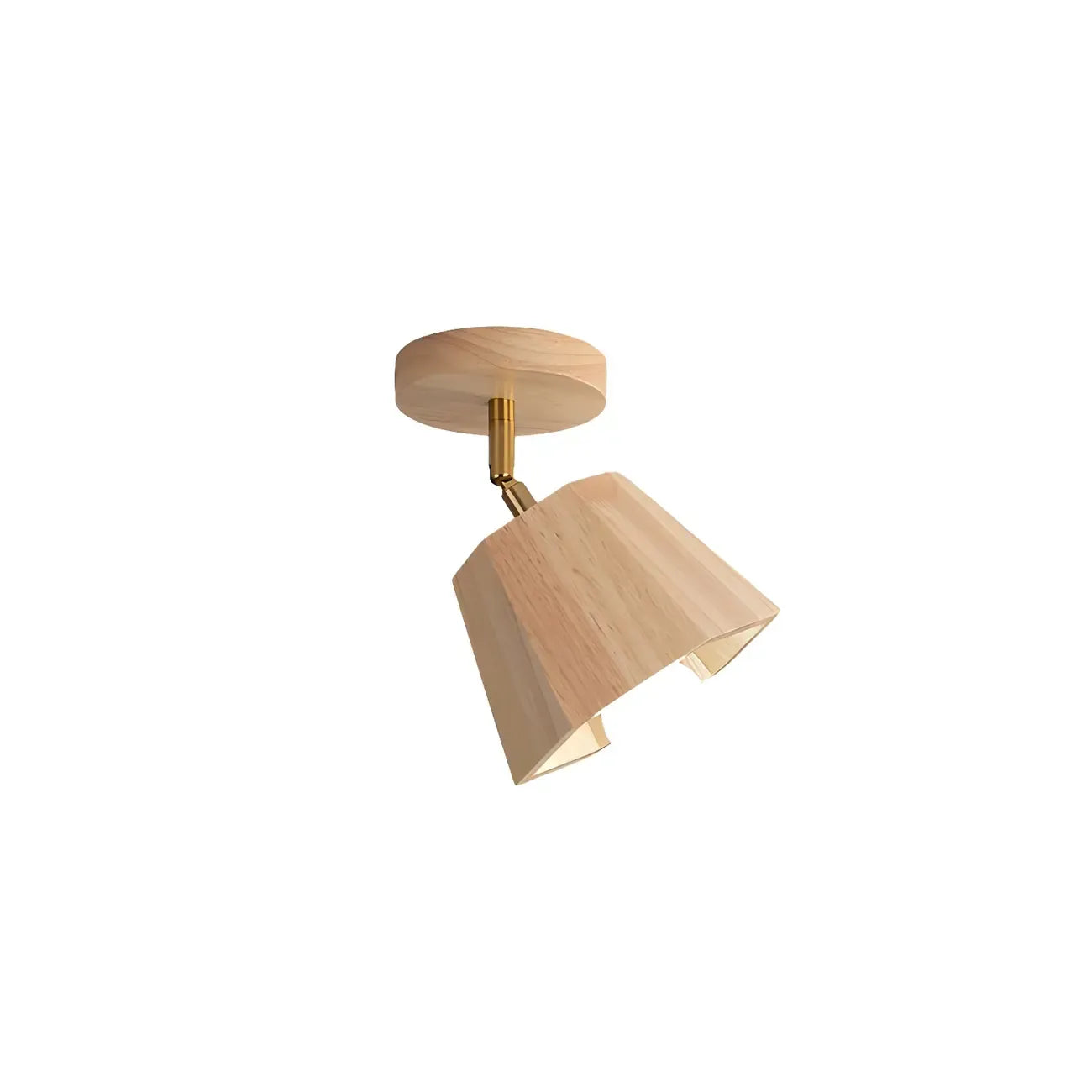 Plafoniera orientabile a 4 luci in legno di gomma naturale