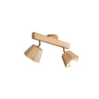 Plafoniera orientabile a 4 luci in legno di gomma naturale