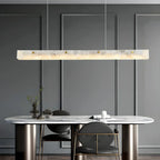 Suspension rectangulaire moderne en métal doré pour îlot de cuisine